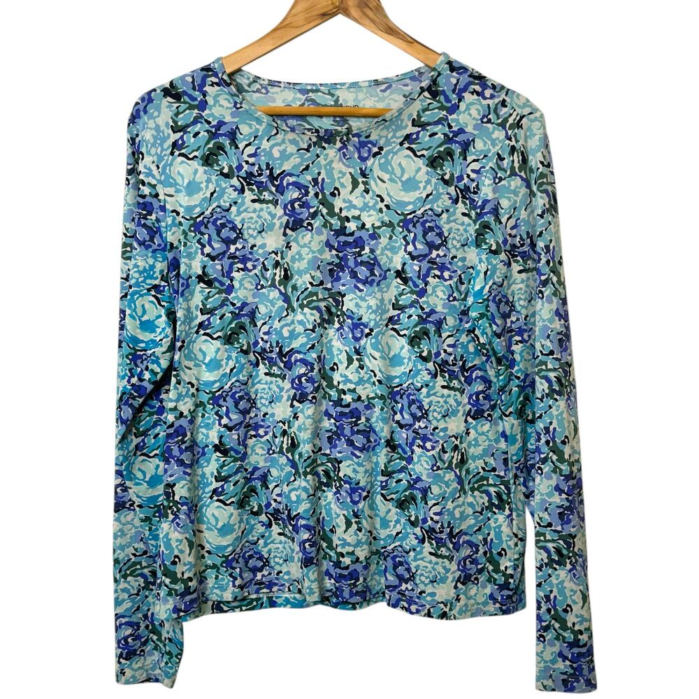 Lands' End Size Large Crew Neck Long Sleeve Rash Guard UPF 50 Sun Protection